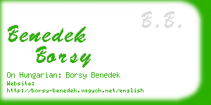 benedek borsy business card